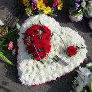 Red and white heart - Remembering Mum