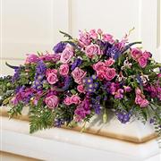 Pink and Purple coffin spray