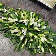 White lily coffin spray