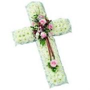 White based funeral cross