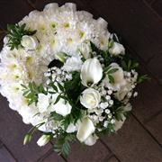 Perfectly Peaceful White Based wreath with calla lilys