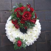Red and White Based Wreath Ring
