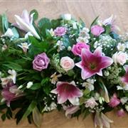 Pink Lily and Rose Coffin Spray