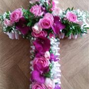 Gorgeous Pink Rose and Orchid Cross