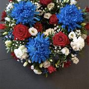 Wreath ring with blue